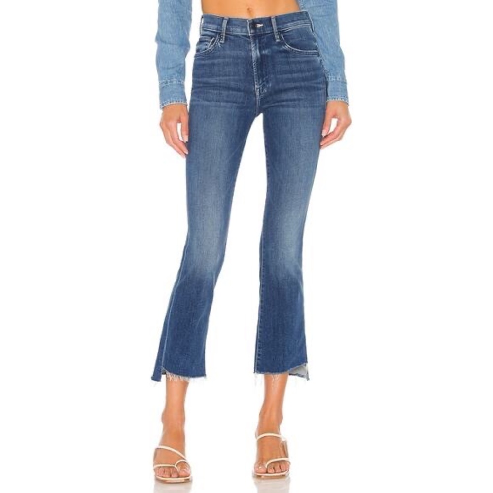 Mother 'The Insider' Blue Crop Step Fray Denim Jean Size 27